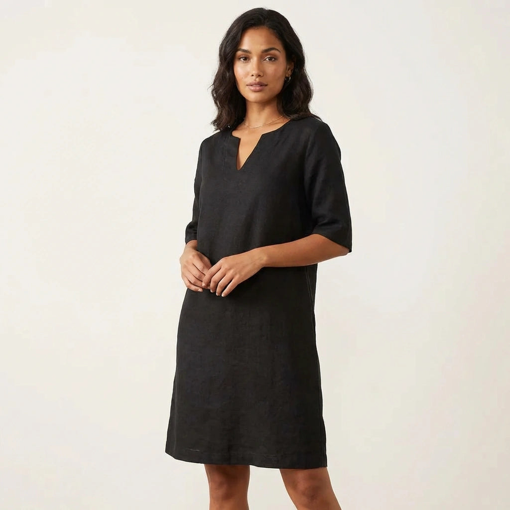 Minimalistische linnen look jurk – Camille