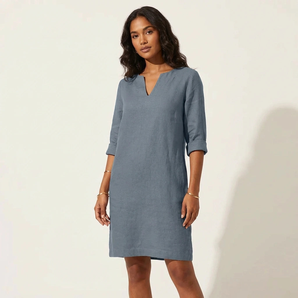 Minimalistische linnen look jurk – Camille