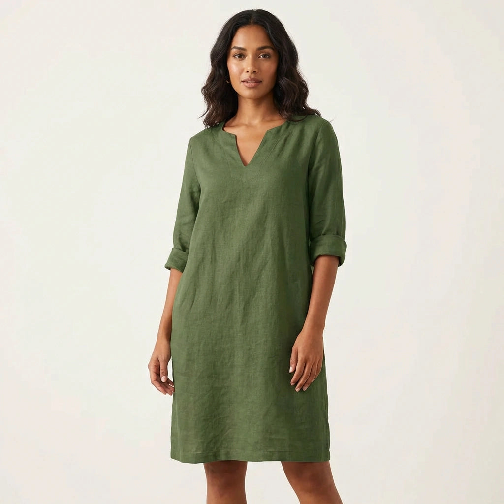Minimalistische linnen look jurk – Camille