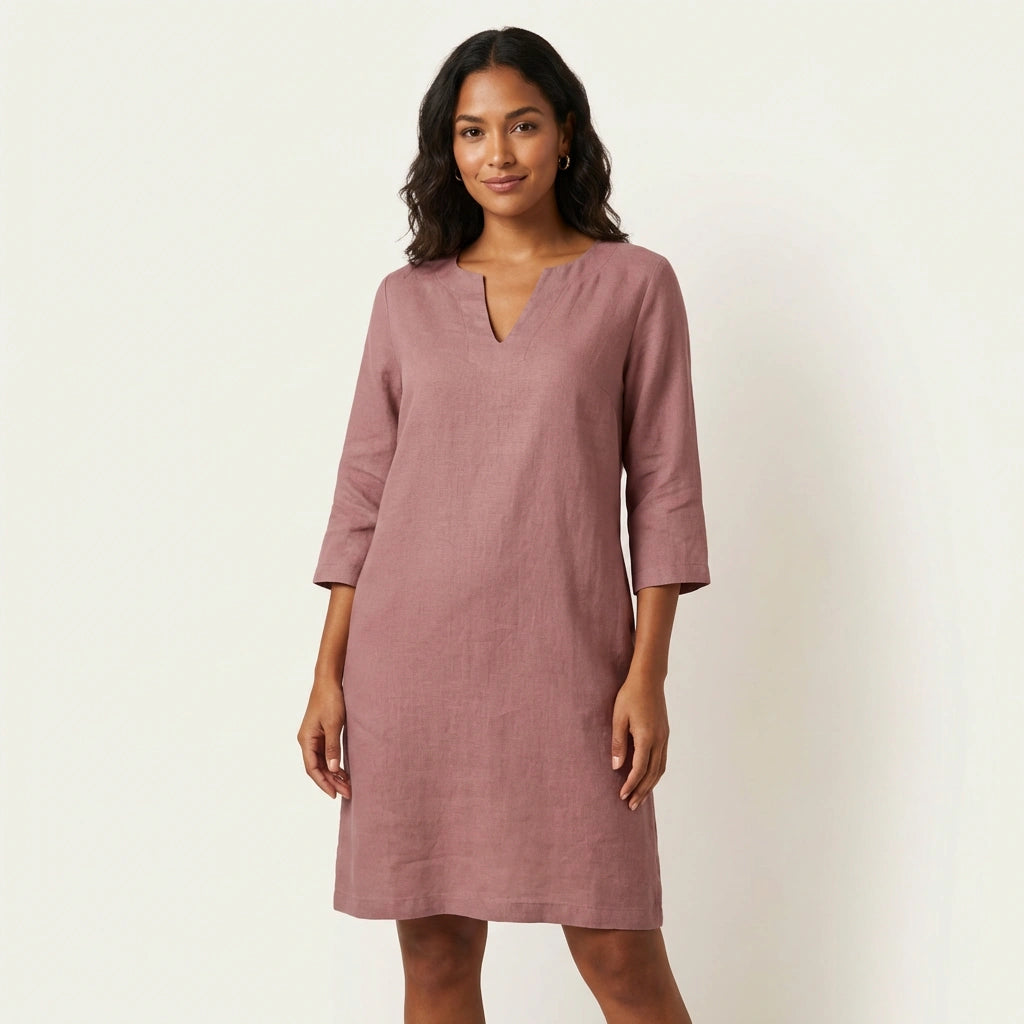 Minimalistische linnen look jurk – Camille