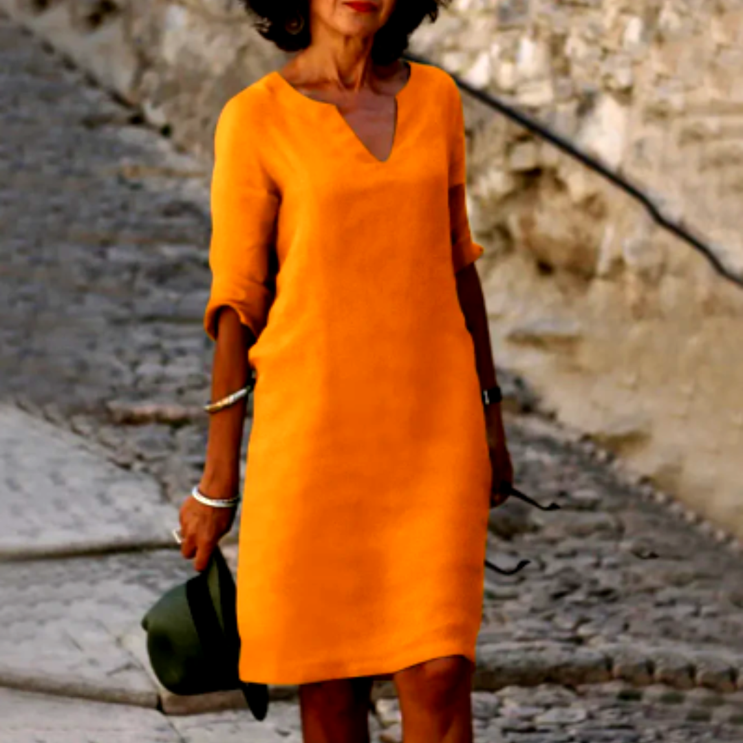 Minimalistische linnen look jurk – Camille