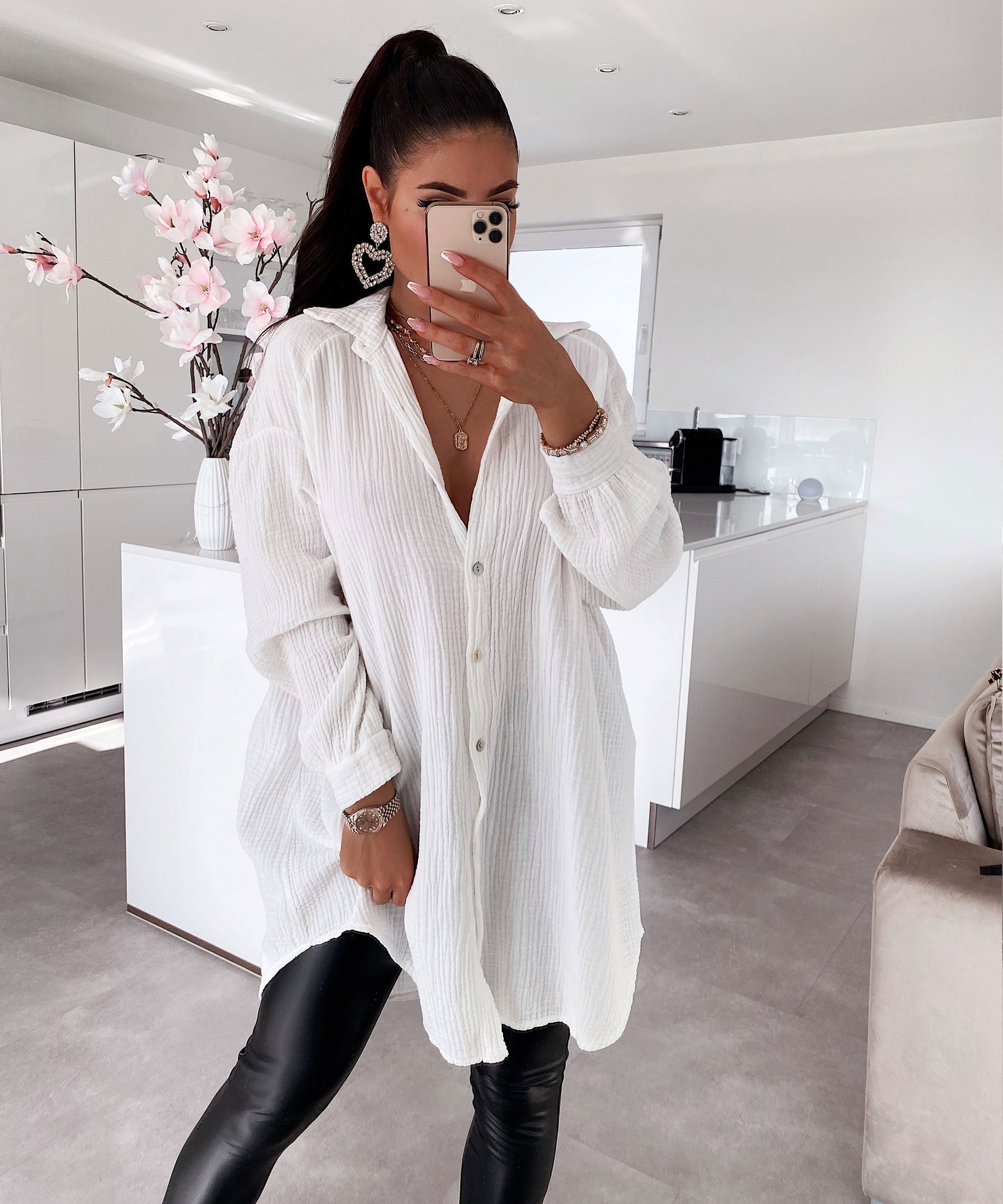 Mousseline oversized blouse - Freya