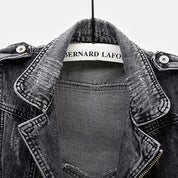 Mouwloos denim vest met biker uitstraling – Mila