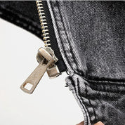 Mouwloos denim vest met biker uitstraling – Mila