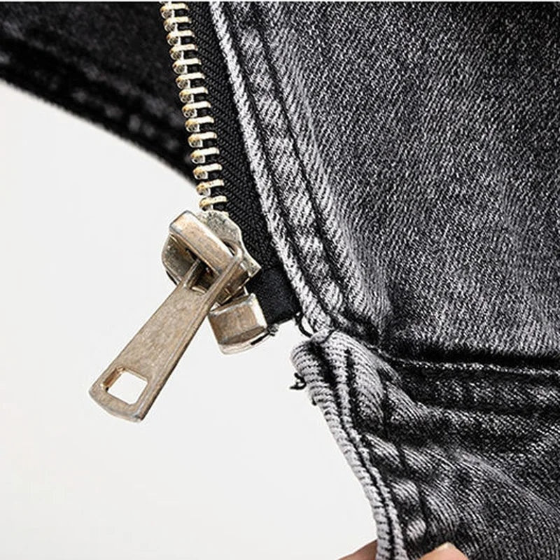 Mouwloos denim vest met biker uitstraling – Mila