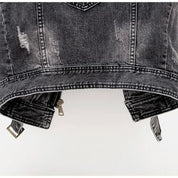 Mouwloos denim vest met biker uitstraling – Mila