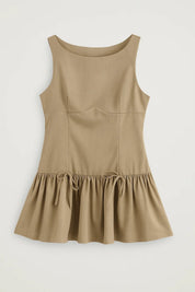 Mouwloze A-lijn mini jurk met strikdetails - Sophie