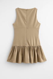 Mouwloze A-lijn mini jurk met strikdetails - Sophie
