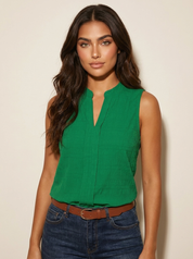 Mouwloze elegante top met V-hals – Ava
