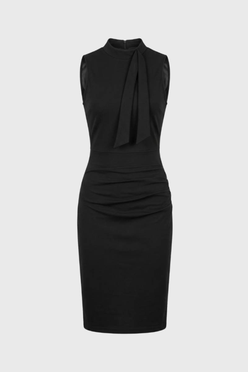 Mouwloze midi jurk met strikdetail - Victoria