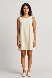 Mouwloze mini jurk met open rug - Claire