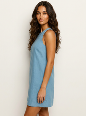 Mouwloze mini jurk met open rug - Claire