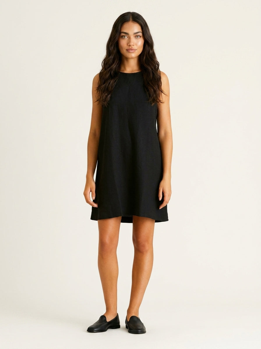 Mouwloze mini jurk met open rug - Claire