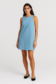 Mouwloze mini jurk met open rug - Claire
