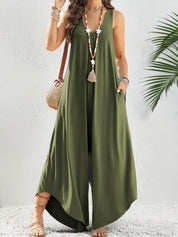 Mouwloze dames jumpsuit met wijde pijpen – Eden