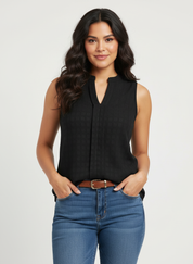 Mouwloze elegante top met V-hals – Ava