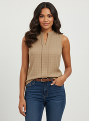 Mouwloze elegante top met V-hals – Ava