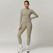Naadloze activewear set met lange mouwen en legging – Nova