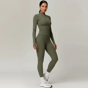 Naadloze activewear set met lange mouwen en legging – Nova