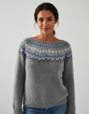 Noors gebreide dames trui met patroon – Elin