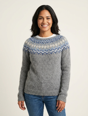 Noors gebreide dames trui met patroon – Elin
