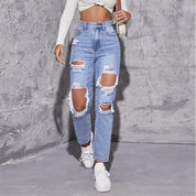 Straight leg jeans met distressed details - Mila