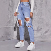 Straight leg jeans met distressed details - Mila
