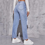 Straight leg jeans met distressed details - Mila