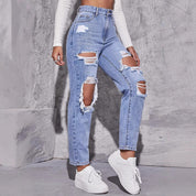 Straight leg jeans met distressed details - Mila