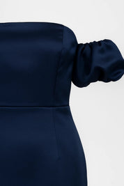 Off-shoulder midi jurk met pofmouwen - Valentina