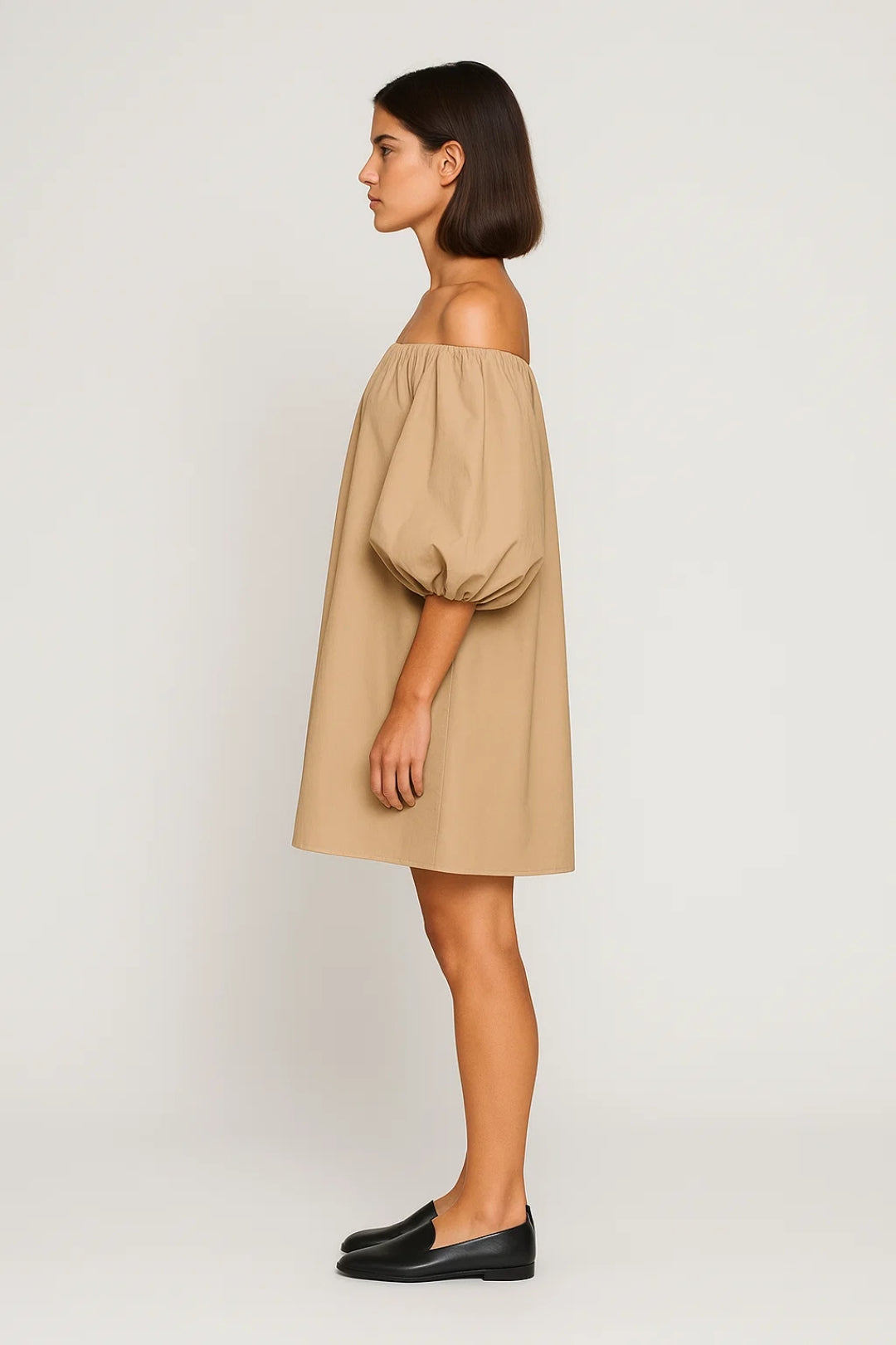 Off-shoulder mini jurk met pofmouwen - Sophia