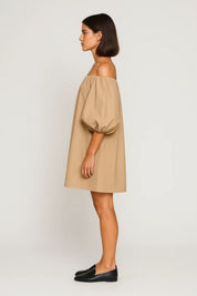 Off-shoulder mini jurk met pofmouwen - Sophia