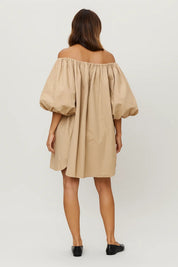 Off-shoulder mini jurk met pofmouwen - Sophia
