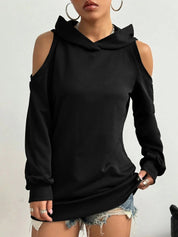 Off-shoulder dames hoodie met open schouders – Essentia