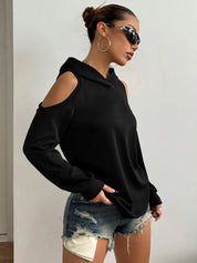 Off-shoulder dames hoodie met open schouders – Essentia