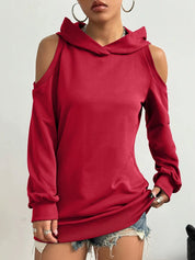 Off-shoulder dames hoodie met open schouders – Essentia