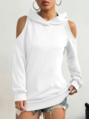 Off-shoulder dames hoodie met open schouders – Essentia