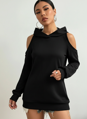 Off-shoulder dames hoodie met open schouders – Essentia