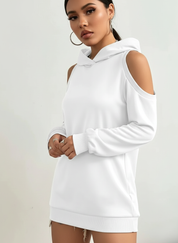 Off-shoulder dames hoodie met open schouders – Essentia