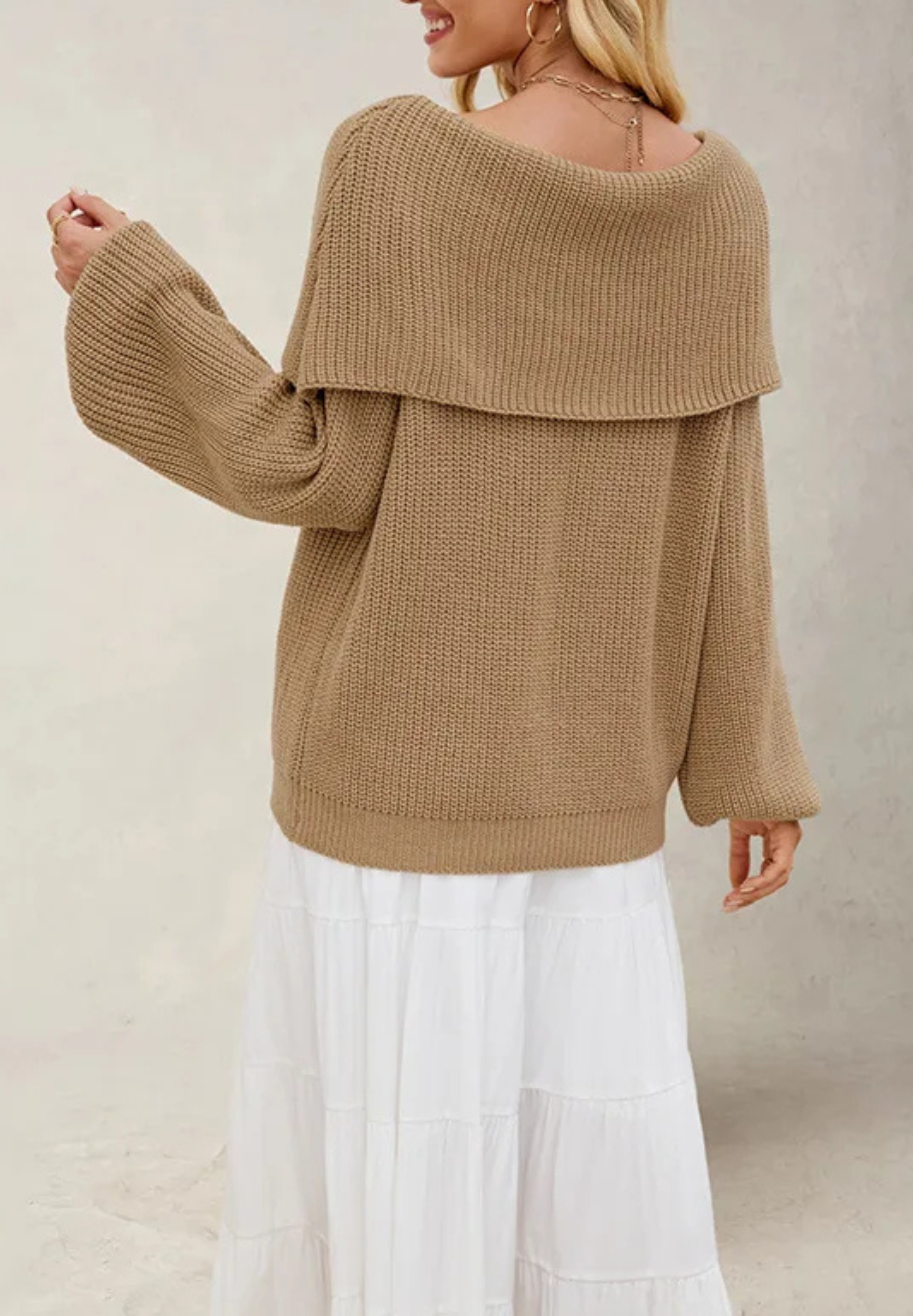 Off-shoulder dames trui – Leona