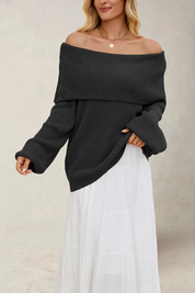 Off-shoulder dames trui – Leona
