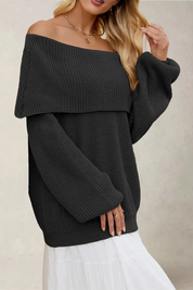 Off-shoulder dames trui – Leona