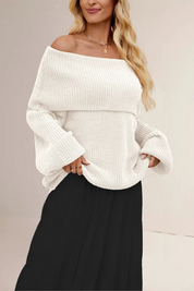 Off-shoulder dames trui – Leona