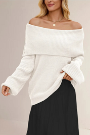 Off-shoulder dames trui – Leona
