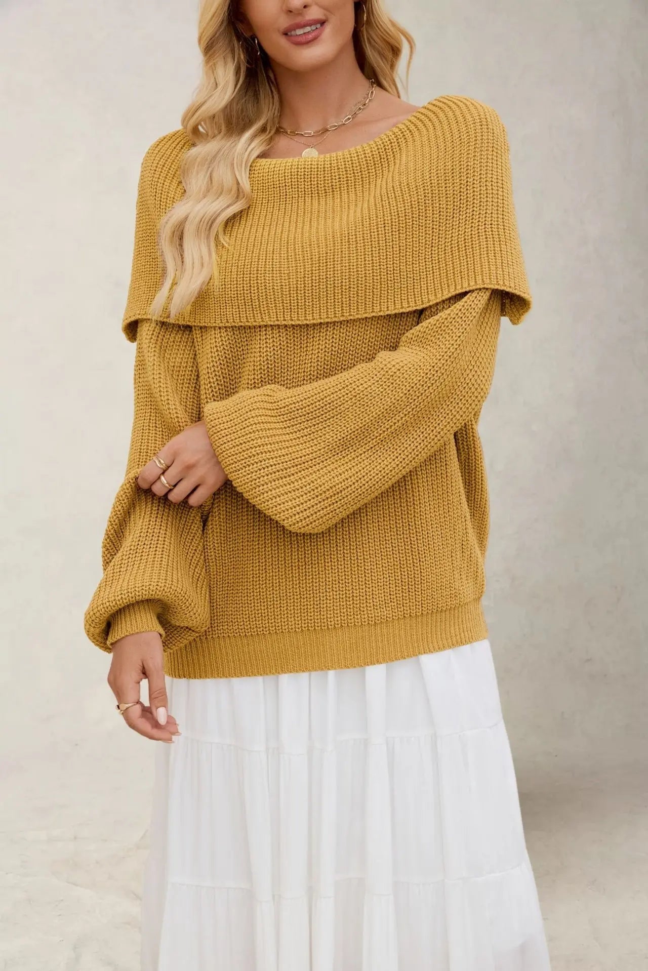 Off-shoulder dames trui – Leona