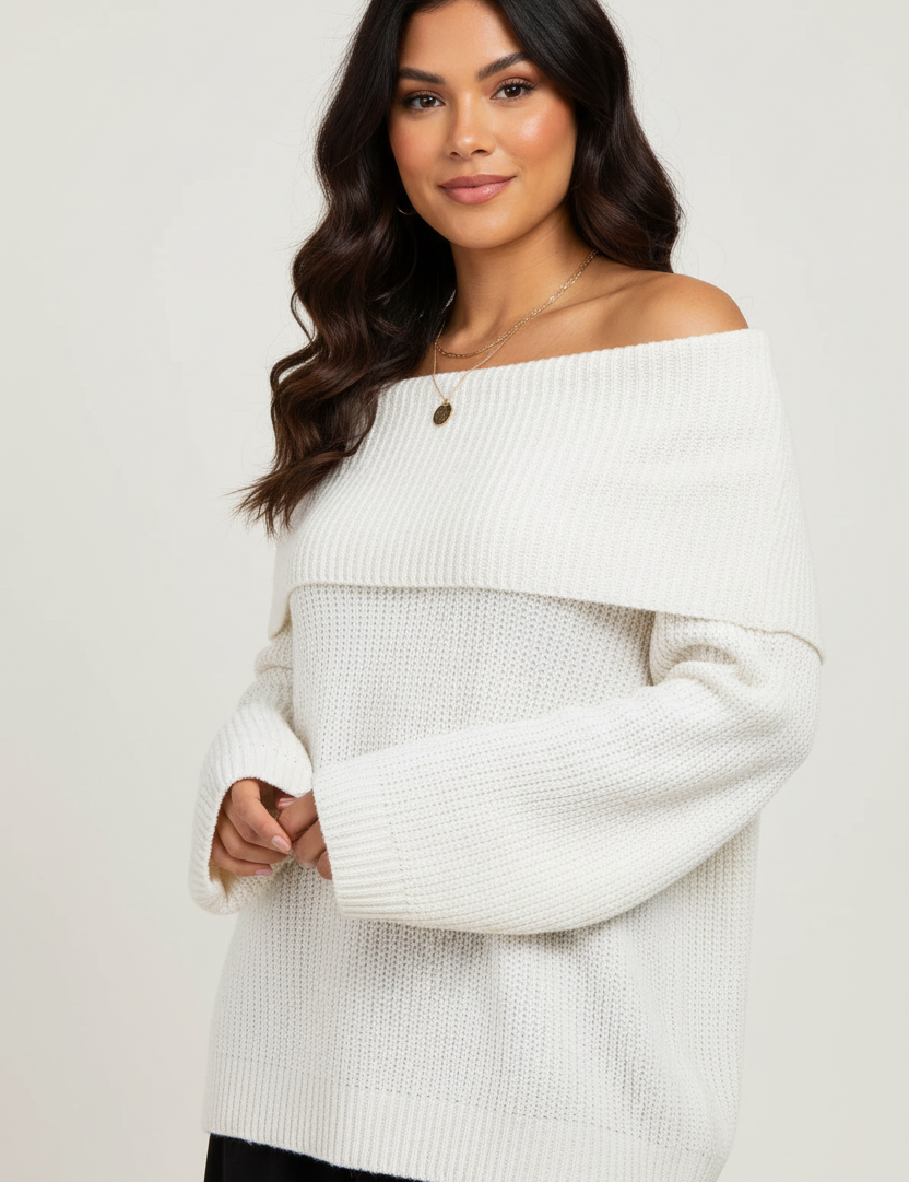 Off-shoulder women's sweater – Leona