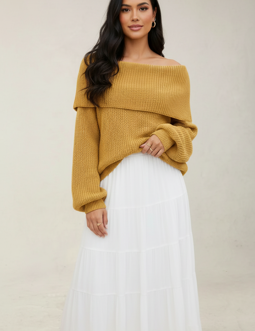 Off-shoulder women's sweater – Leona