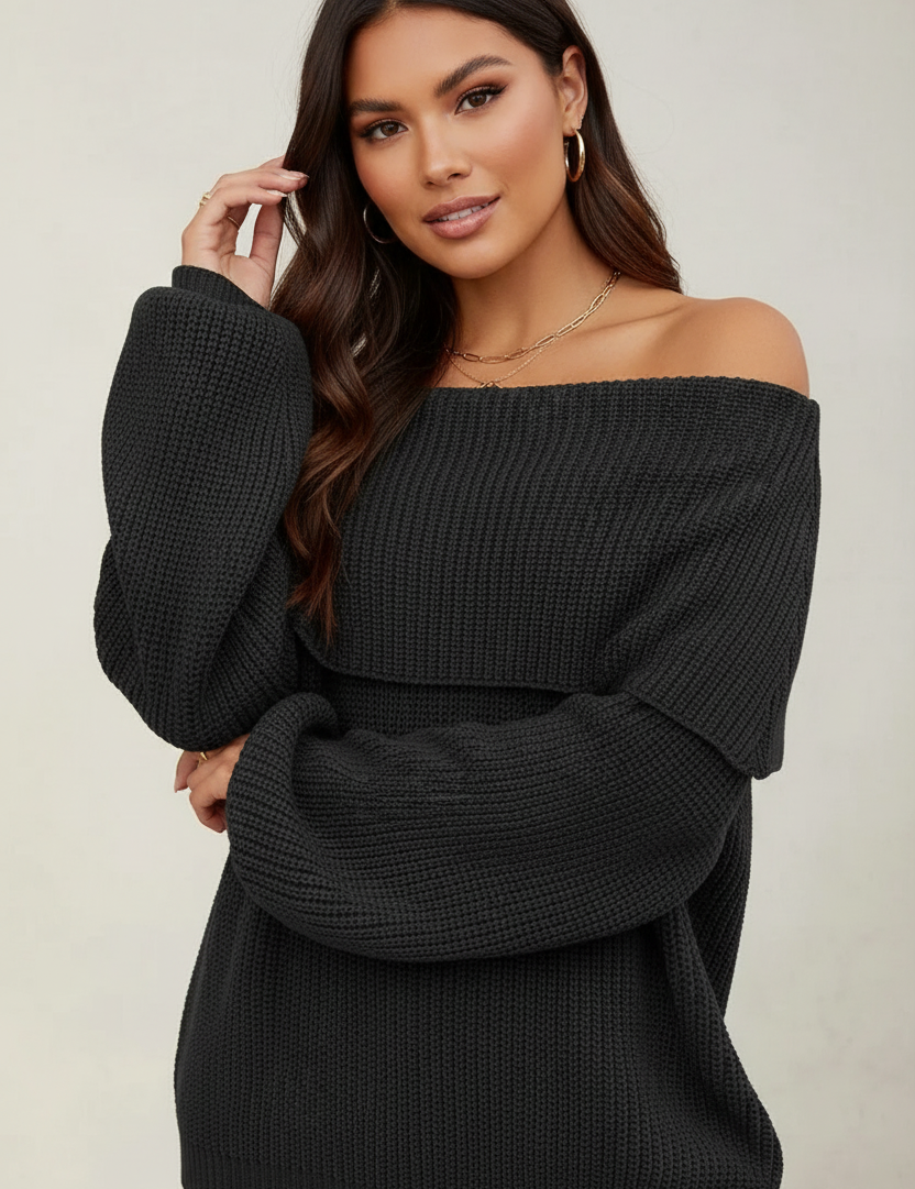 Off-shoulder women's sweater – Leona