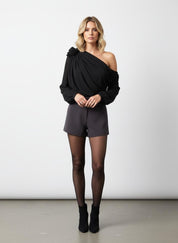 One-Shoulder Chiffon Blouse – Isabella