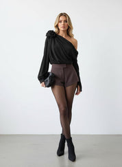 One-Shoulder Chiffon Blouse – Isabella